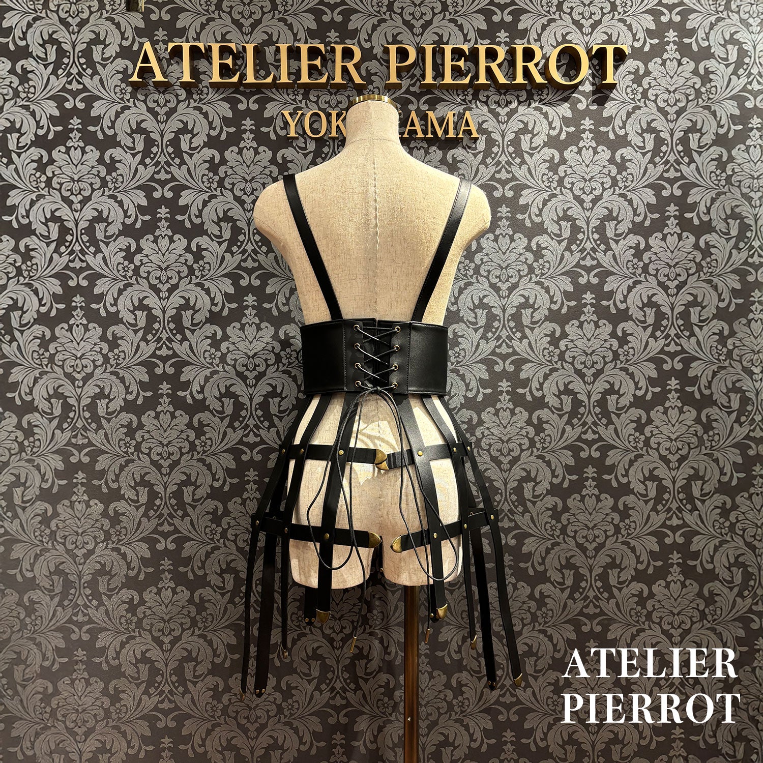 【ATELIER PIERROT】 Baroque Cage Corset Harness White/Black★Released mid-late September ★
