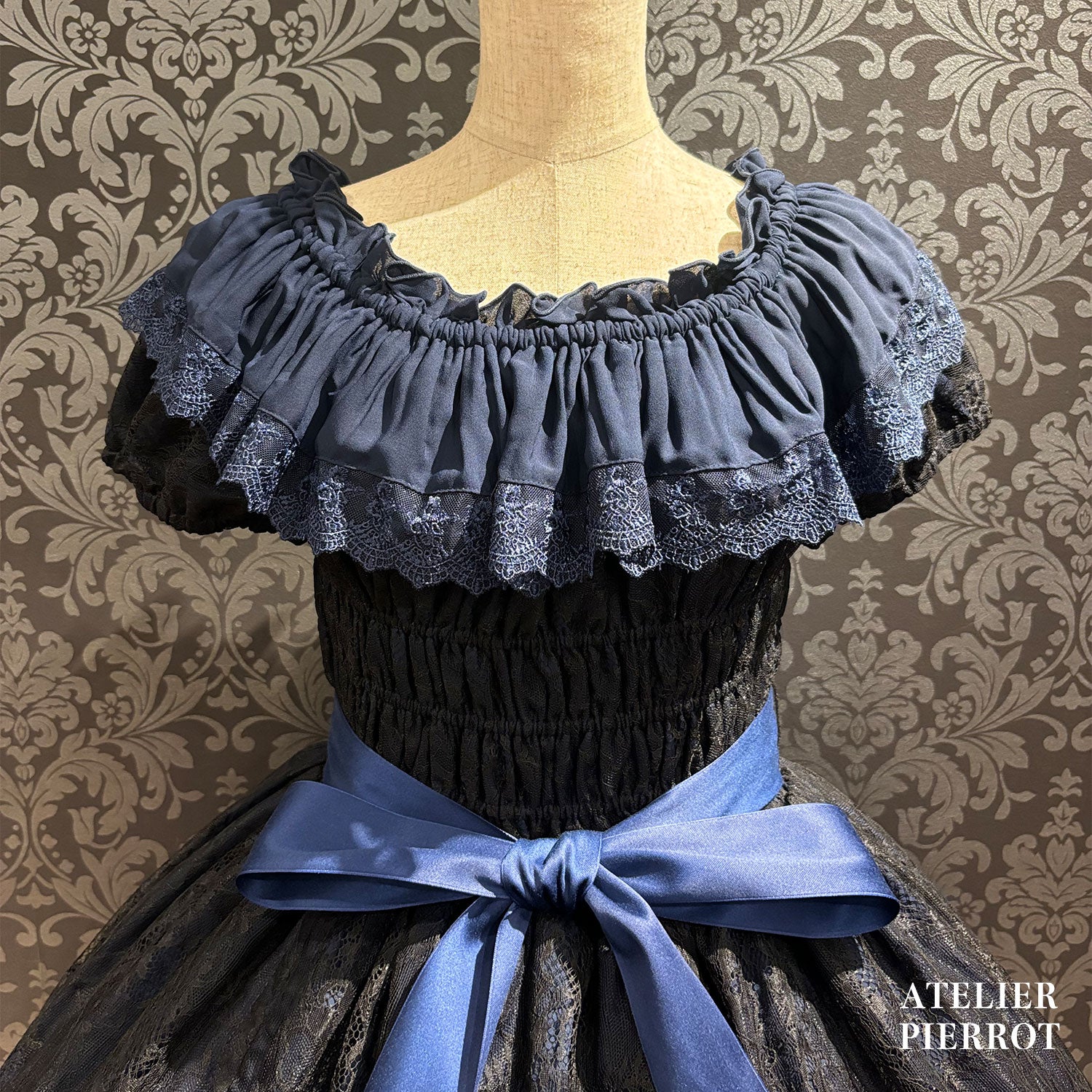 【ATELIER PIERROT】 Ruined Castle Dress 新色ホワイト/ボルドー/新色パープル/ネイビー/ホワイト×ブラック/ブラック