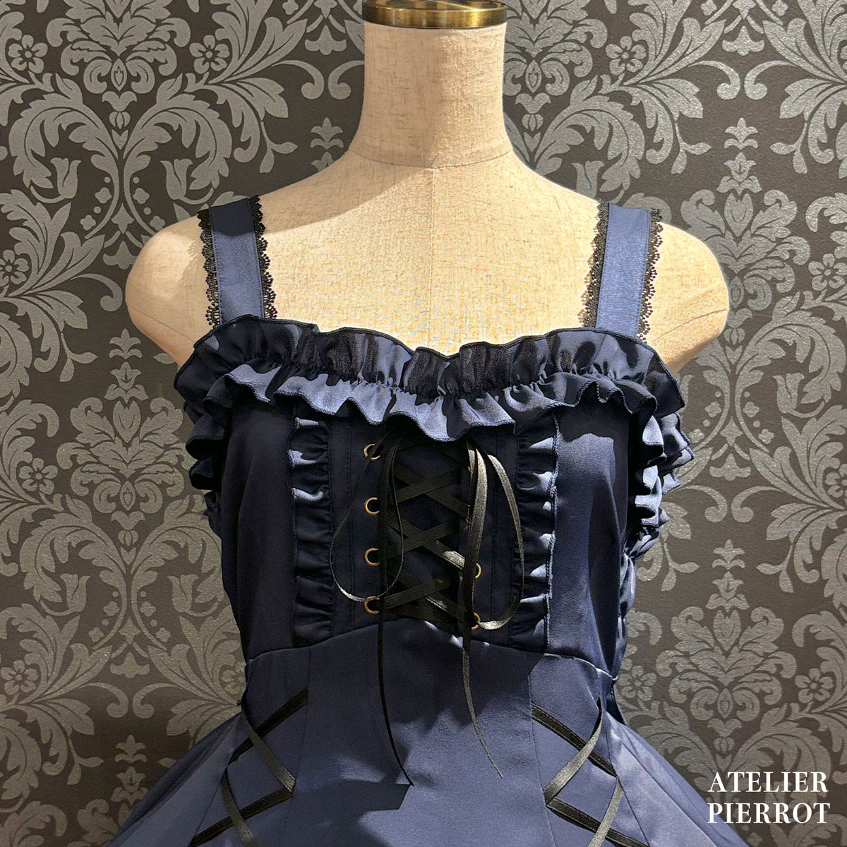 【ATELIER PIERROT】 ★ご予約受付中★ AdenophoraBabydoll Jumperskirt ホワイト/ボルドー/パープル/ネイビー/ブラック