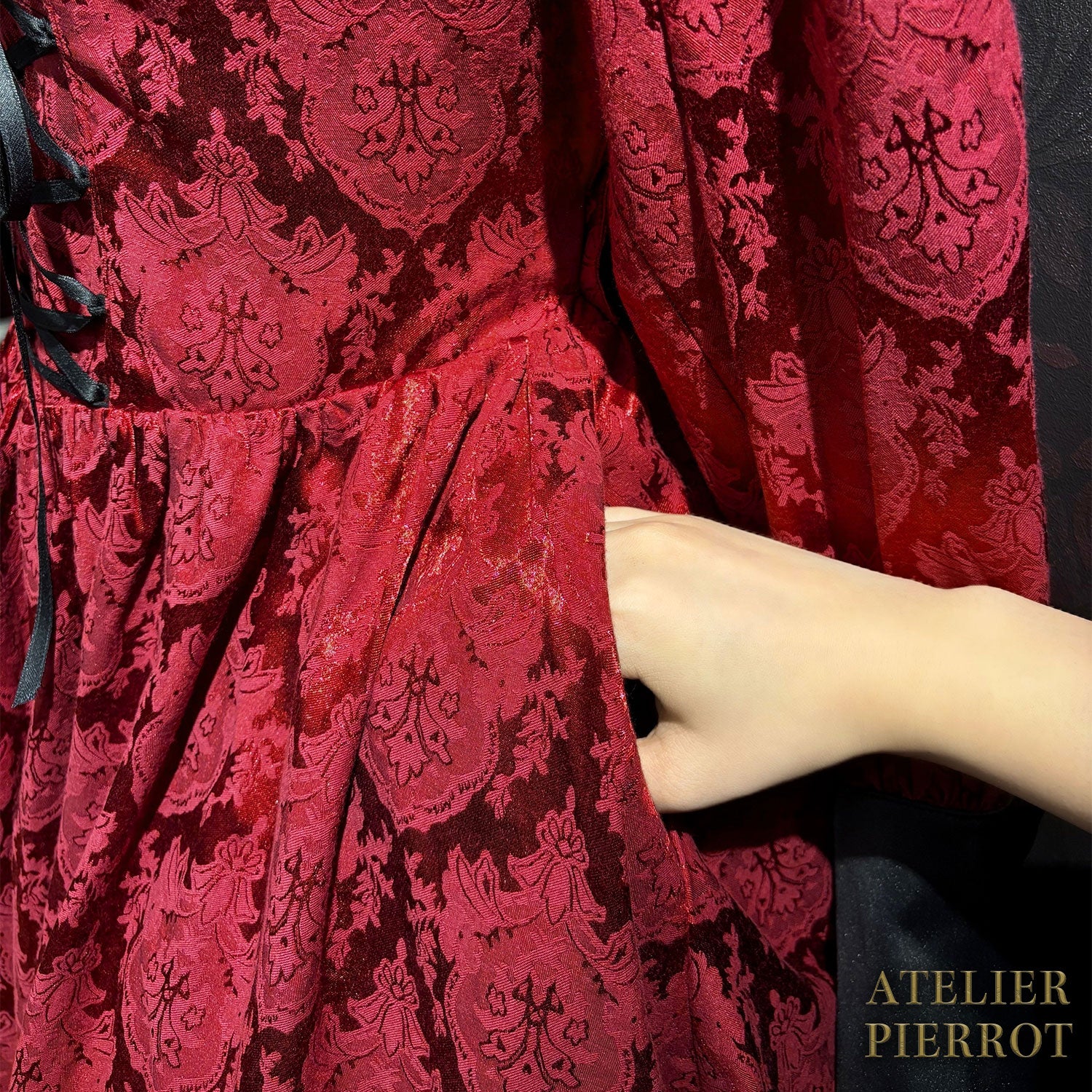 【ATELIER PIERROT】 Victorian Reverie Dress ホワイト/ボルドー/ネイビー/ブラック