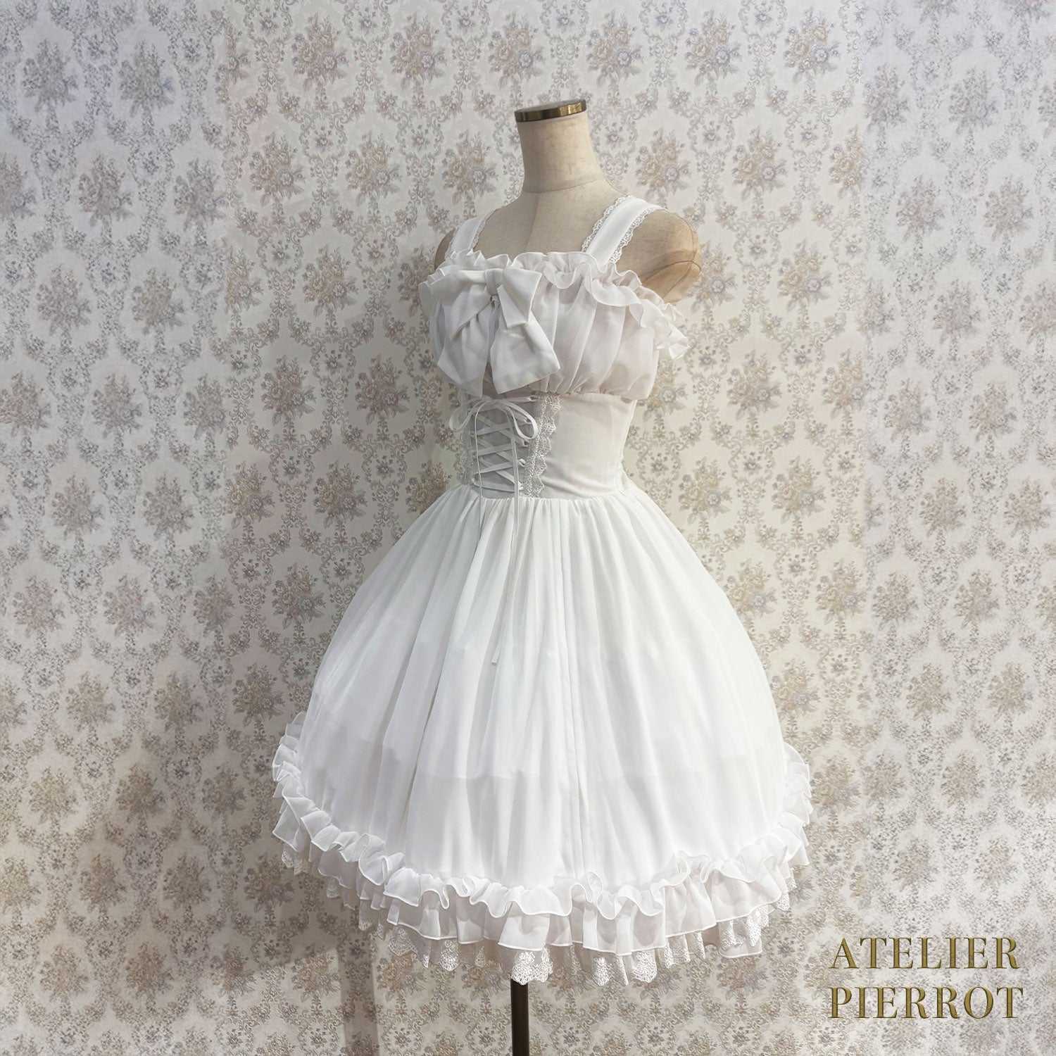 【ATELIER PIERROT】 Eternal Waltz Jumper Skirt ホワイト/ボルドー/パープル/ネイビー/ブラック×ホワイト/ブラック