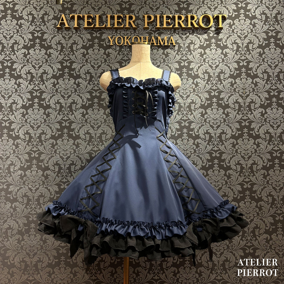 【ATELIER PIERROT】 ★ご予約受付中★ AdenophoraBabydoll Jumperskirt ホワイト/ボルドー/パープル/ネイビー/ブラック