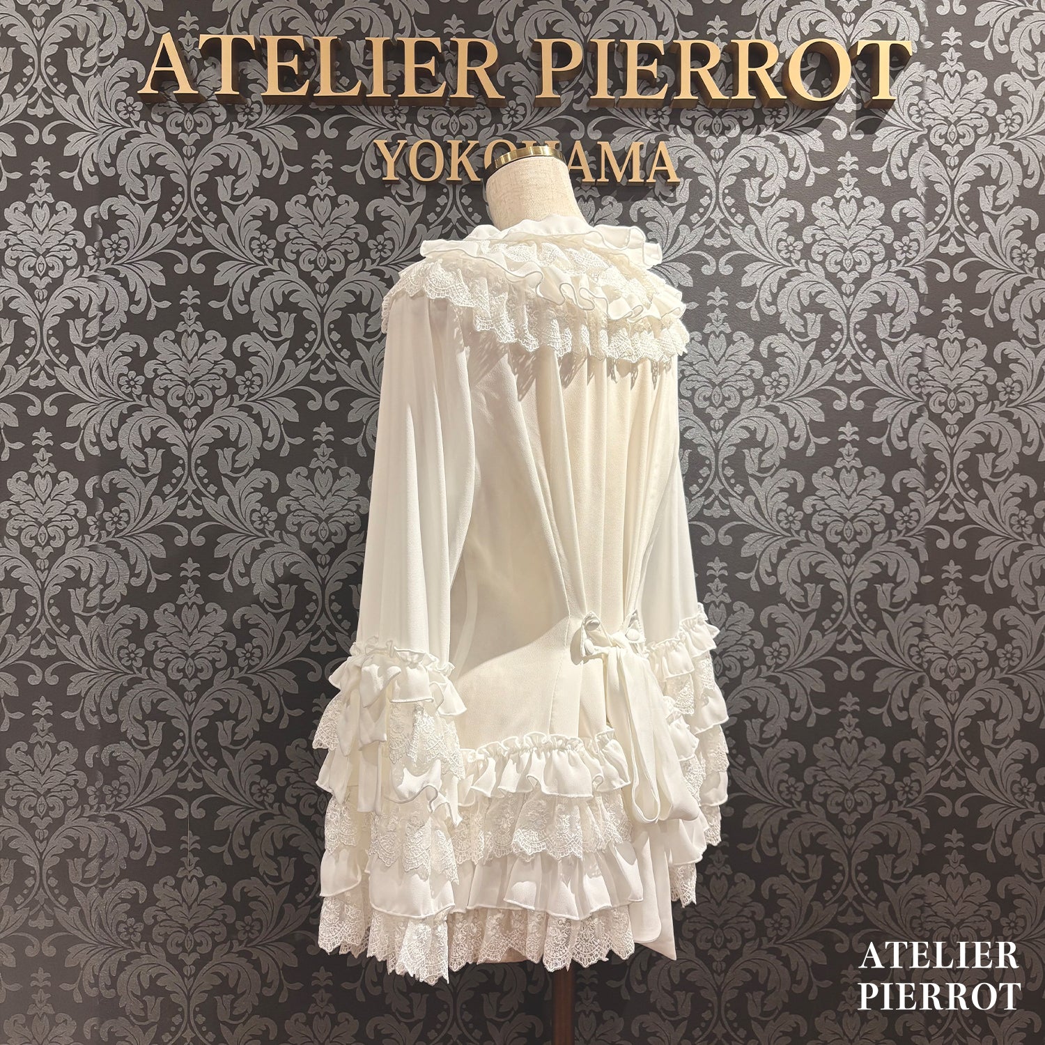 【ATELIER PIERROT】 ★예약 상품★ Black Mischief CardiganWhite/Bordeaux/Purple/Black×White/Black