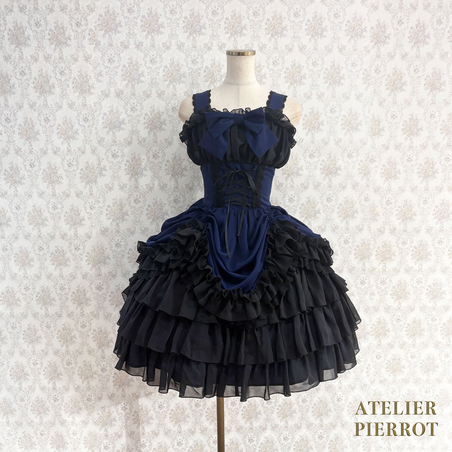 【ATELIER PIERROT】 Eternal Waltz Jumper Skirt ホワイト/ボルドー/パープル/ネイビー/ブラック×ホワイト/ブラック