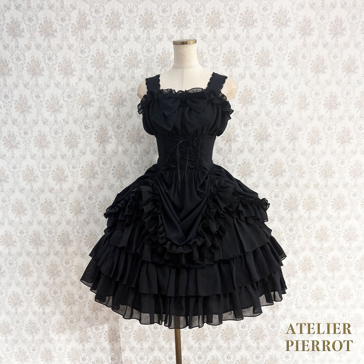 【ATELIER PIERROT】 Eternal Waltz Jumper Skirt ホワイト/ボルドー/パープル/ネイビー/ブラック×ホワイト/ブラック