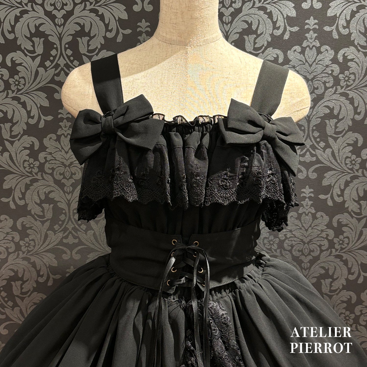 【ATELIER PIERROT】 ★ご予約受付中★ Cathedral Veil Jumper Skirt ホワイト/ボルドー/パープル/ネイビー/ブラック プラスサイズ