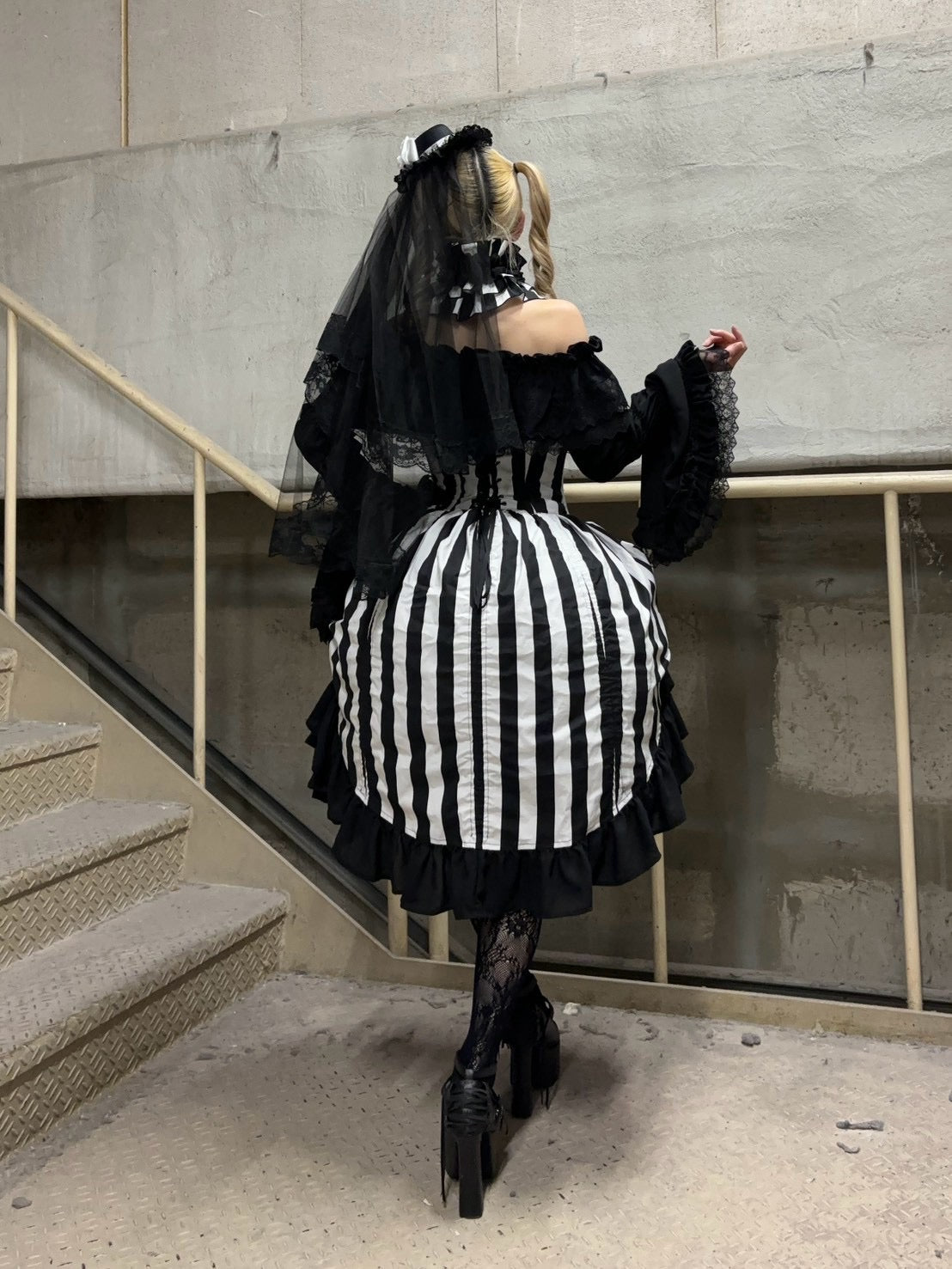 【ATELIER PIERROT】 ★ご予約受付中★ Marionette Corset Skirt Set ストライプ/ブラック