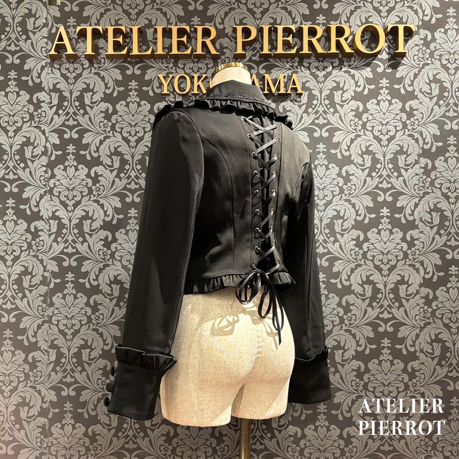 【ATELIER PIERROT】 Frilled Tailored Jacket ホワイト/ブラック