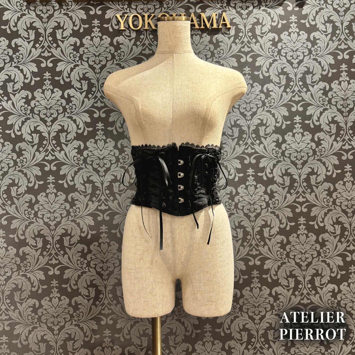 【ATELIER PIERROT】 Thorned Rose Corset ホワイト/ボルドー/パープル/ネイビー/ブラック×ホワイト/ブラック ★11月中旬〜下旬発売★