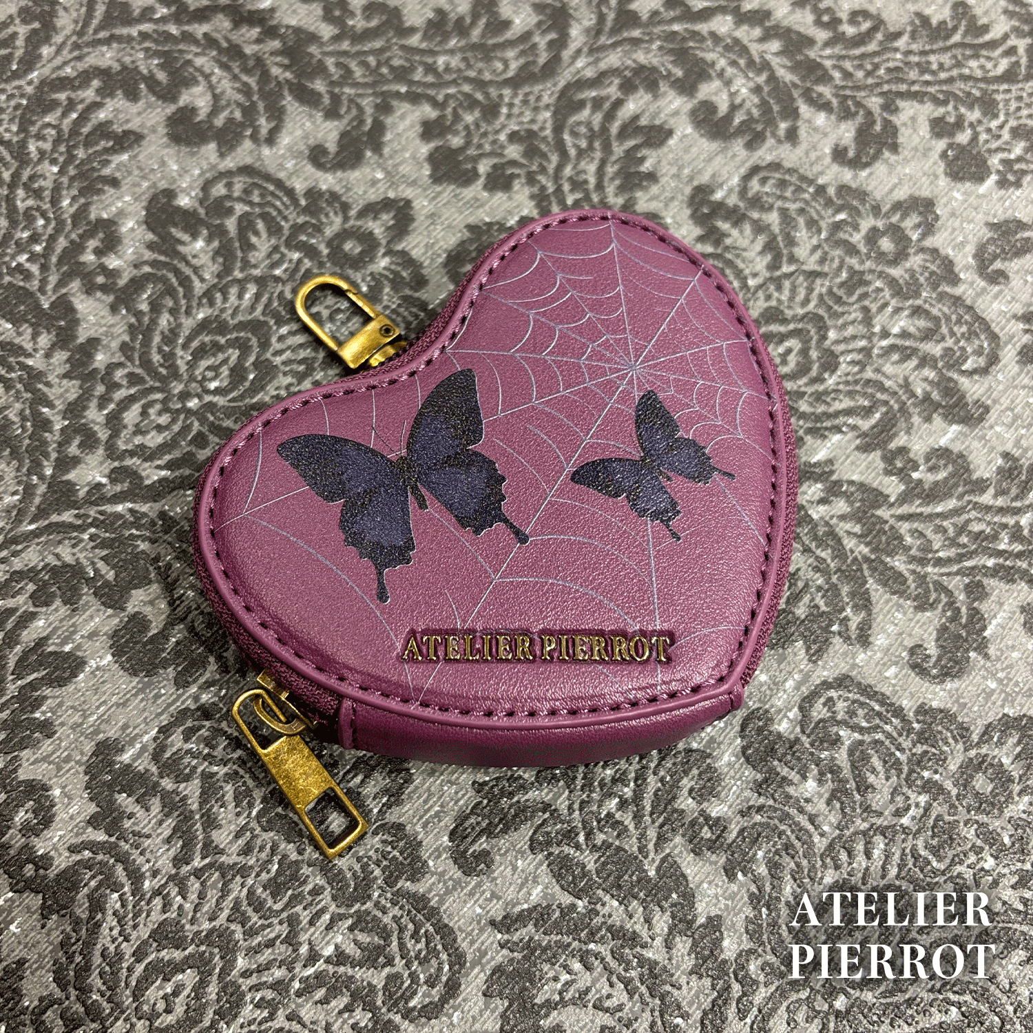 【ATELIER PIERROT】 Pochette a la carte Series Coin Purse~Heart~ パープル/ブラック ★12月中旬発売★