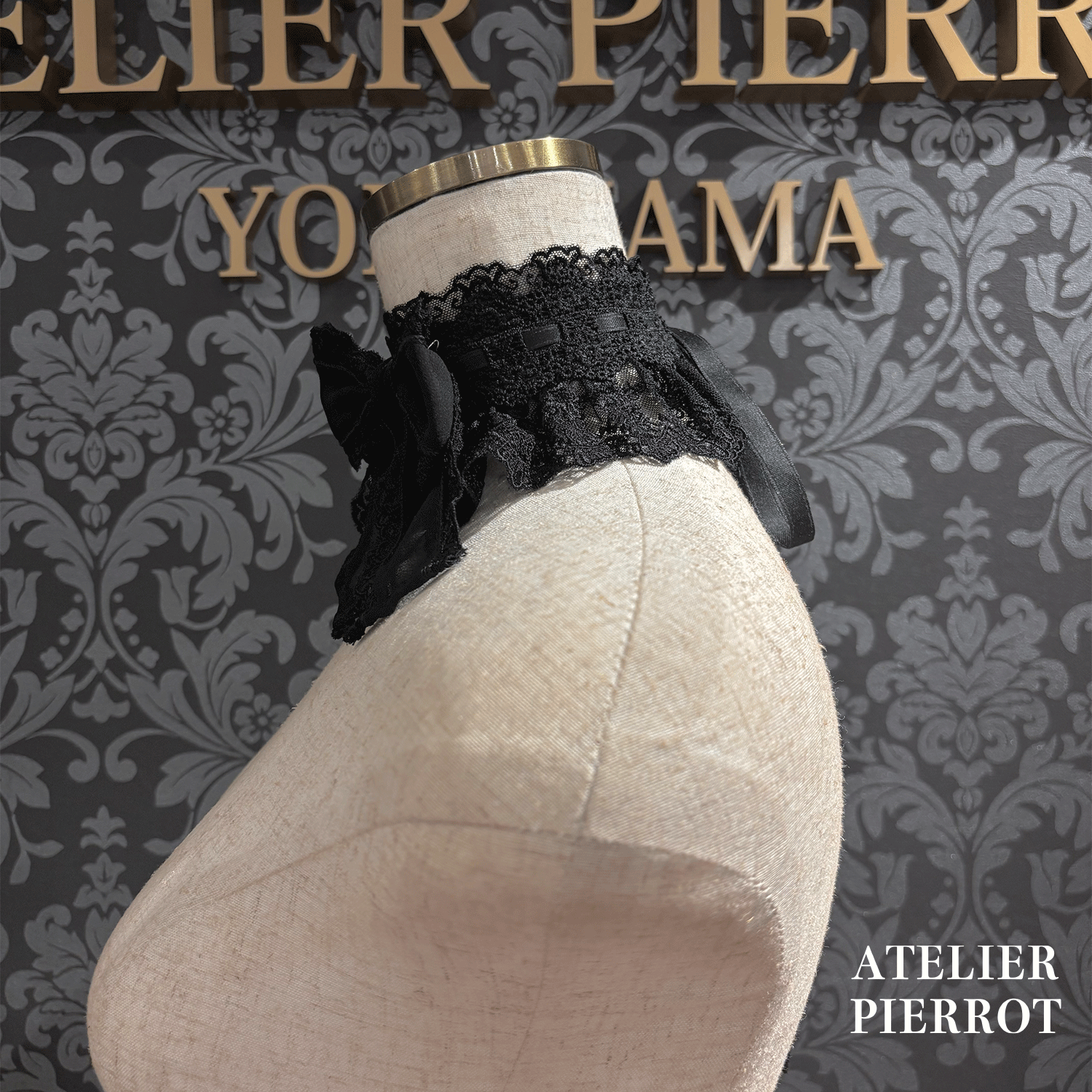 【ATELIER PIERROT】带蕾丝的宽限期螺丝白色/波尔多/紫色/绿色/海军/黑色