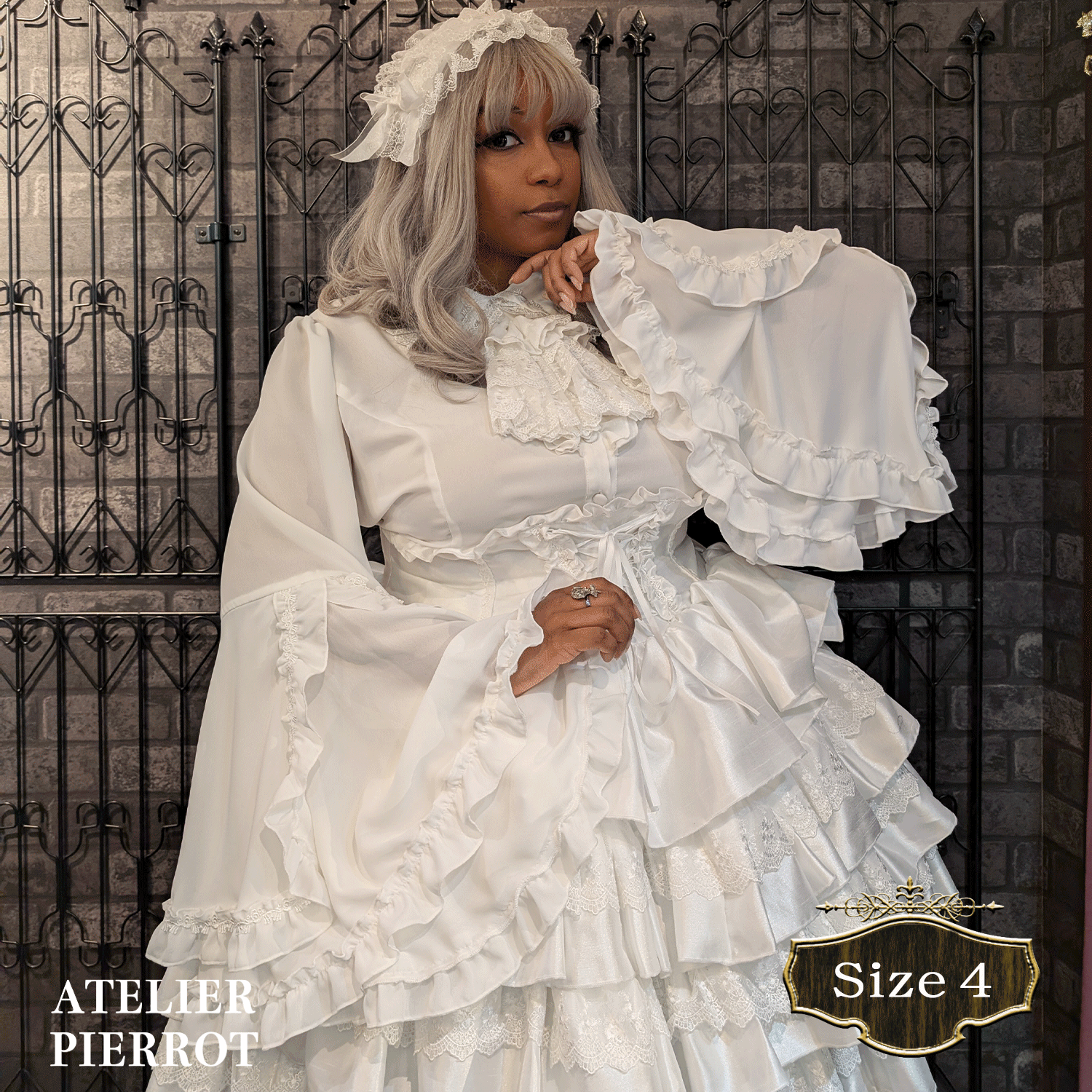 【ATELIER PIERROT【Mini Corset Skirt +尺寸白色/波尔多/紫色/海军/黑色×白色/黑色尺寸2 /尺寸3 /尺寸4