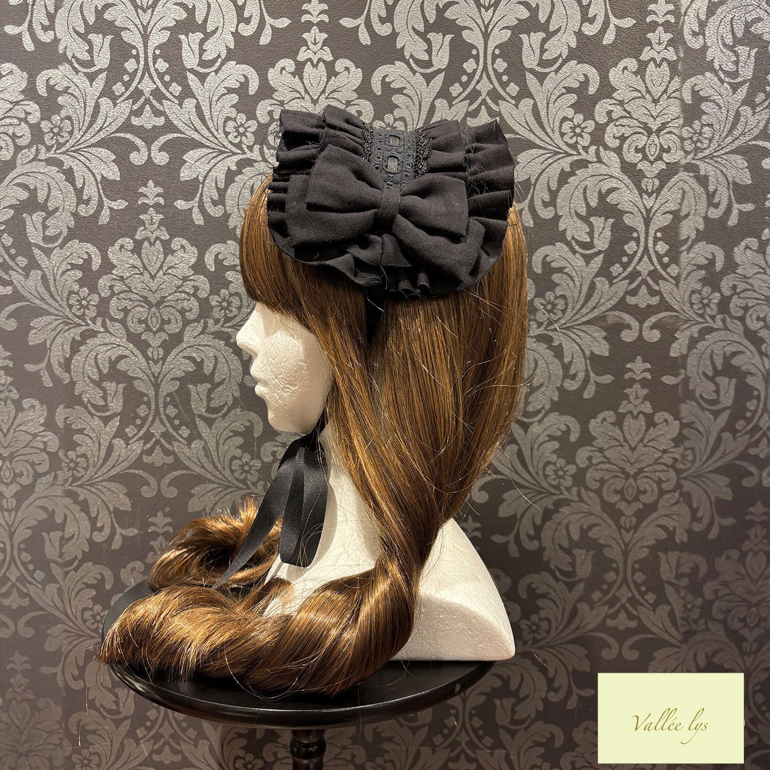 【Vallée lys】ヴァレリス Nonette -Gauze-Headdress ボルドー/グレー/ブラック ★11月下旬~12月上旬発売★