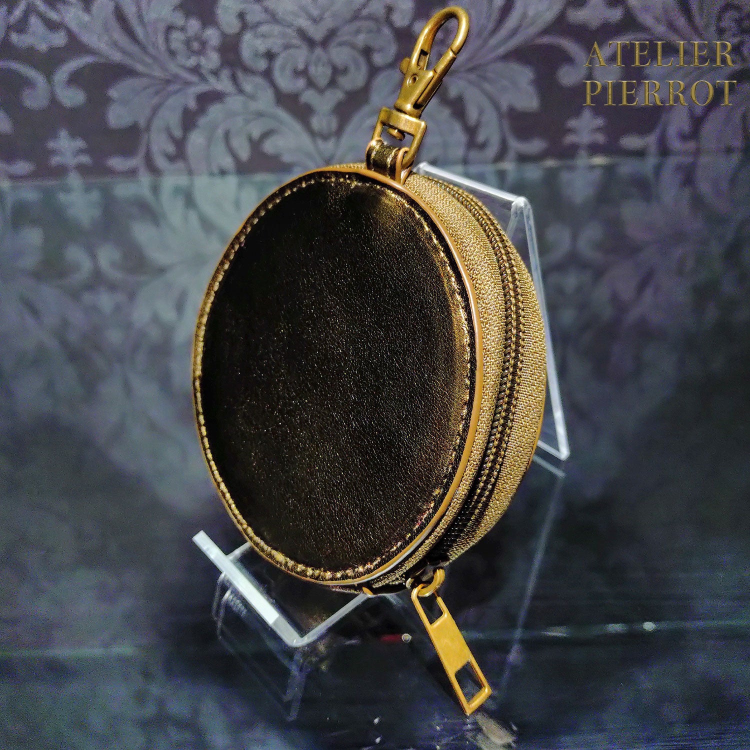 【ATELIER PIERROT】pochette a la la點菜硬幣錢包青銅/黑色