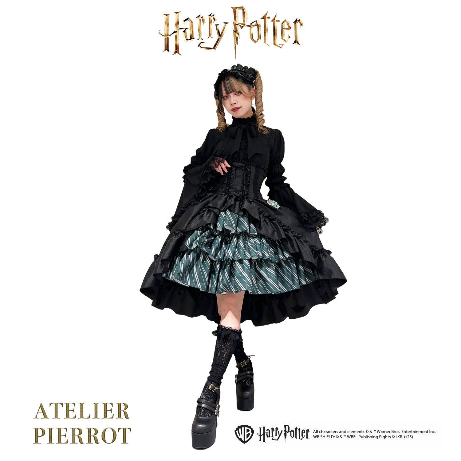 【ATELIER PIERROT】 Harry Potter ハリーポッター/編み上げヘッドドレス グリフィンドール/スリザリン/ハッフルパフ/レイブンクロー