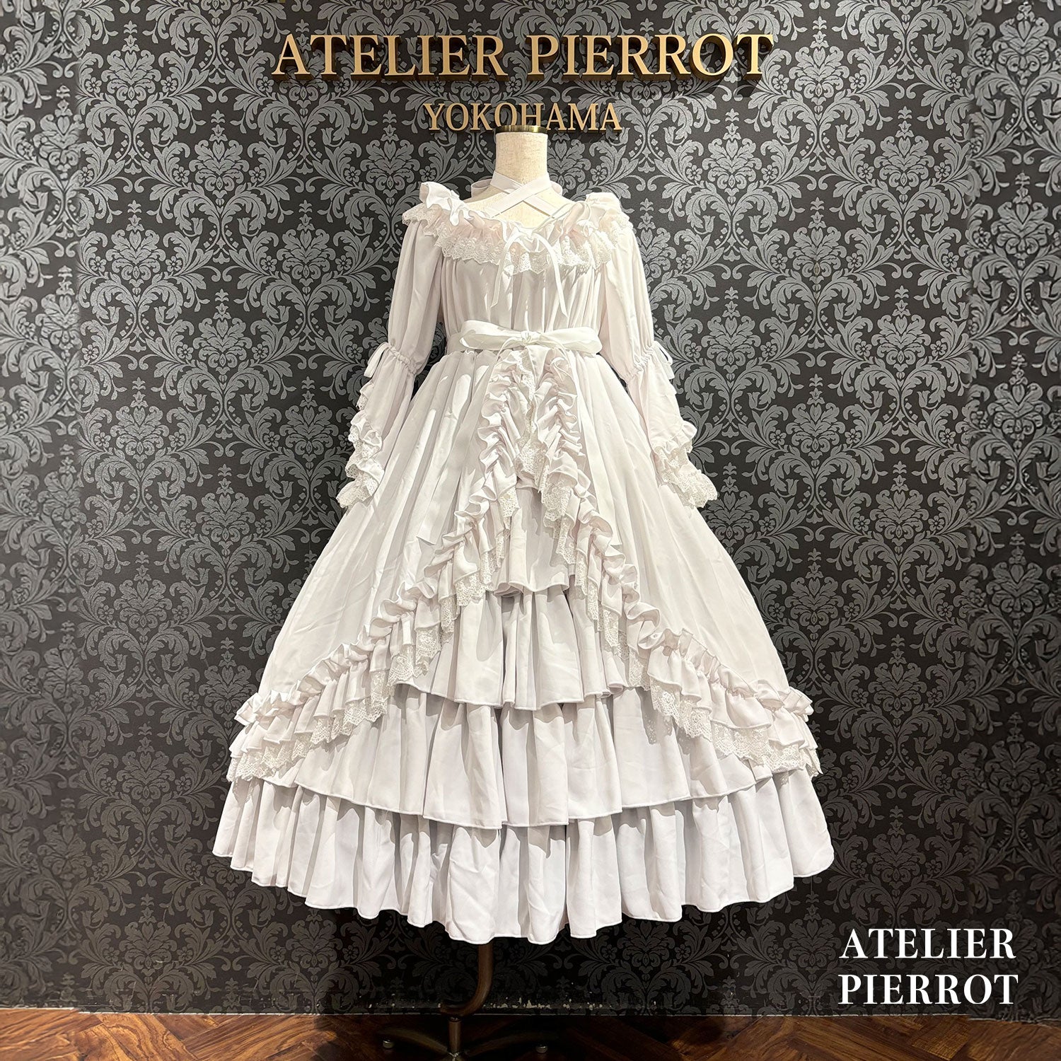 【ATELIER PIERROT】 ★ご予約受付中★Nocturne Noir Dress ホワイト/アイボリー/パープル/ネイビー/ブラック