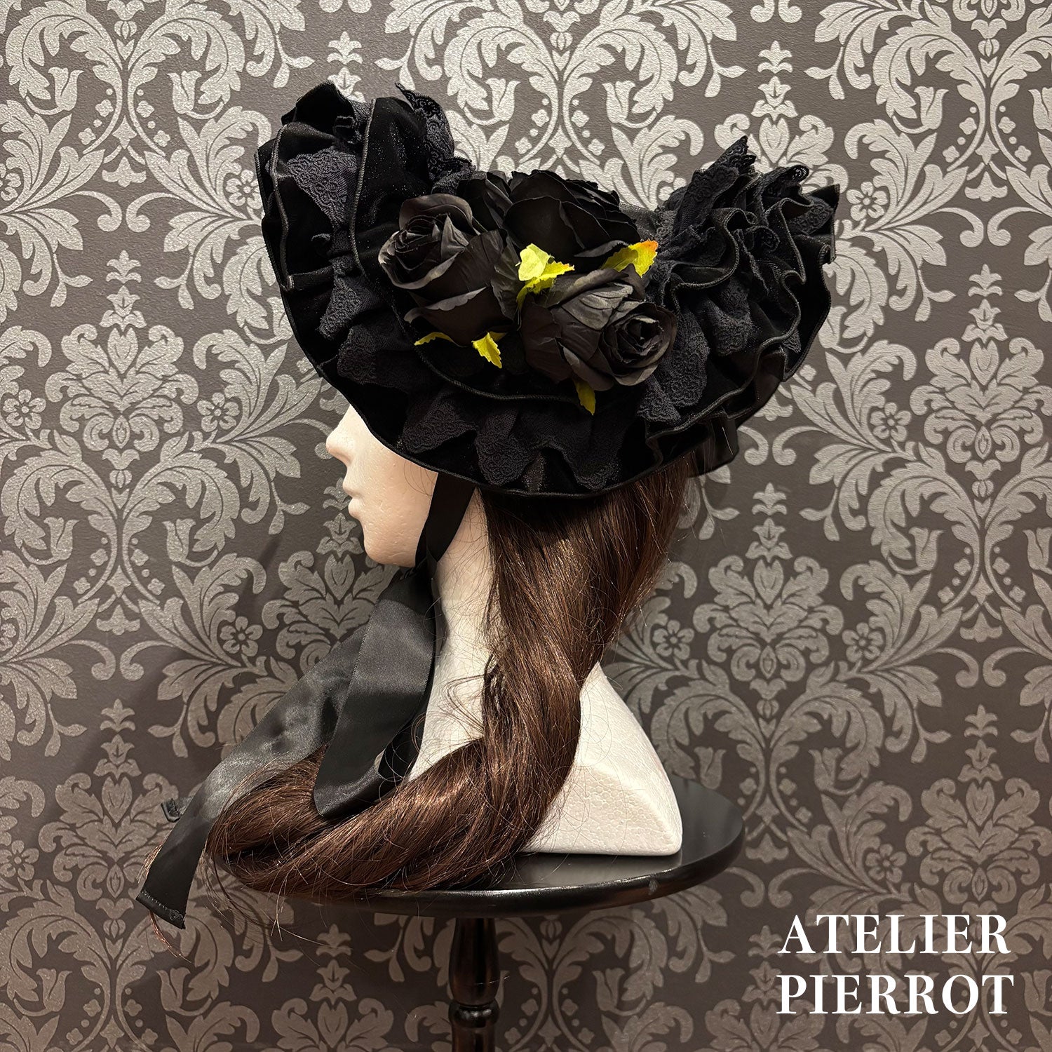 【ATELIER PIERROT】 Adenophora Grand Headdress Bordeaux/Marine/Schwarz★Von Anfang bis Mitte September entlassen★