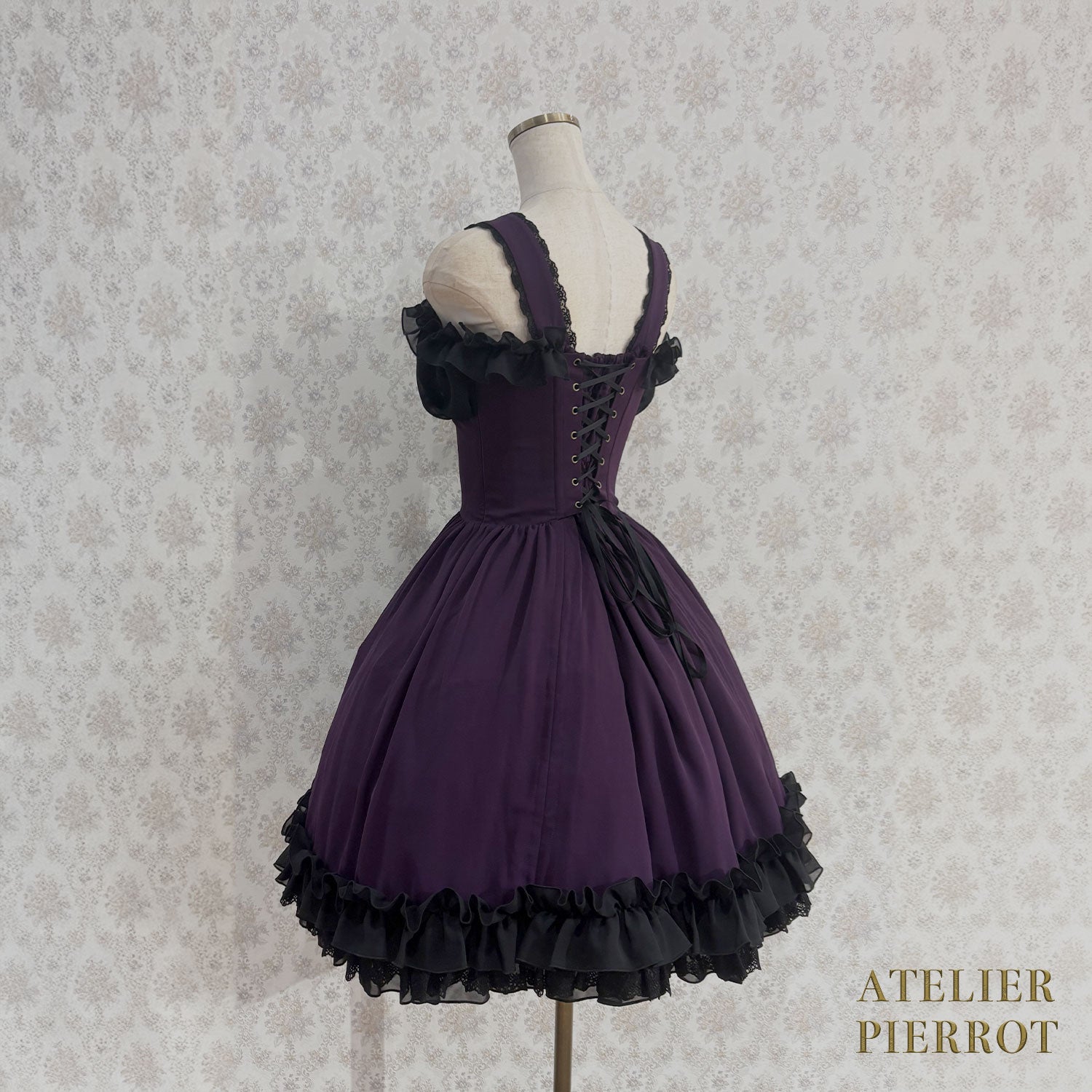 【ATELIER PIERROT】 Eternal Waltz Jumper Skirt ホワイト/ボルドー/パープル/ネイビー/ブラック×ホワイト/ブラック