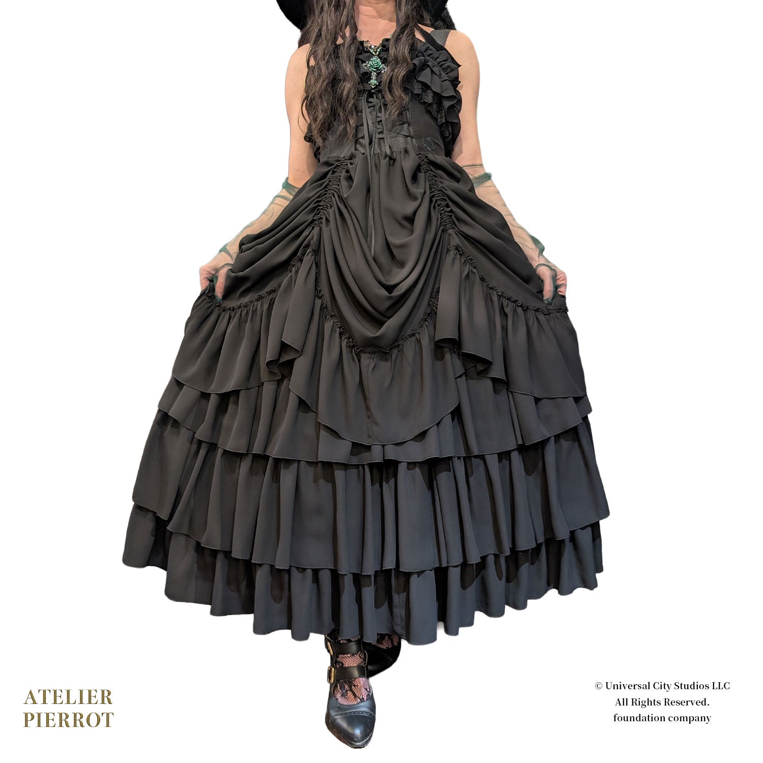 【ATELIER PIERROT】 WICKED/Elphaba’s Long Bustle JSK 黒×緑/黒×黒