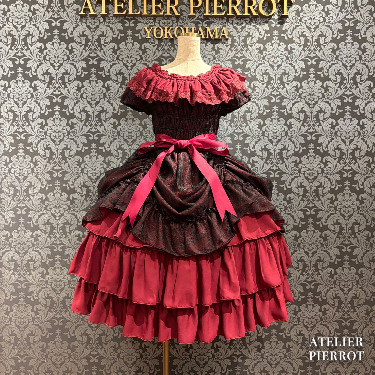 【ATELIER PIERROT】 Ruined Castle Dress 新色ホワイト/ボルドー/新色パープル/ネイビー/ホワイト×ブラック/ブラック