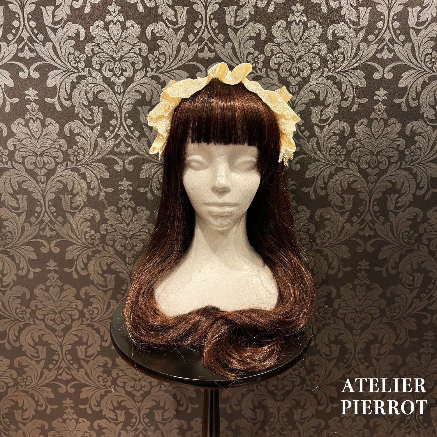 【ATELIER PIERROT】 Mystic Ribbon Lattice HeadDress アイボリー/ ボルドー/ネイビー/ブラック