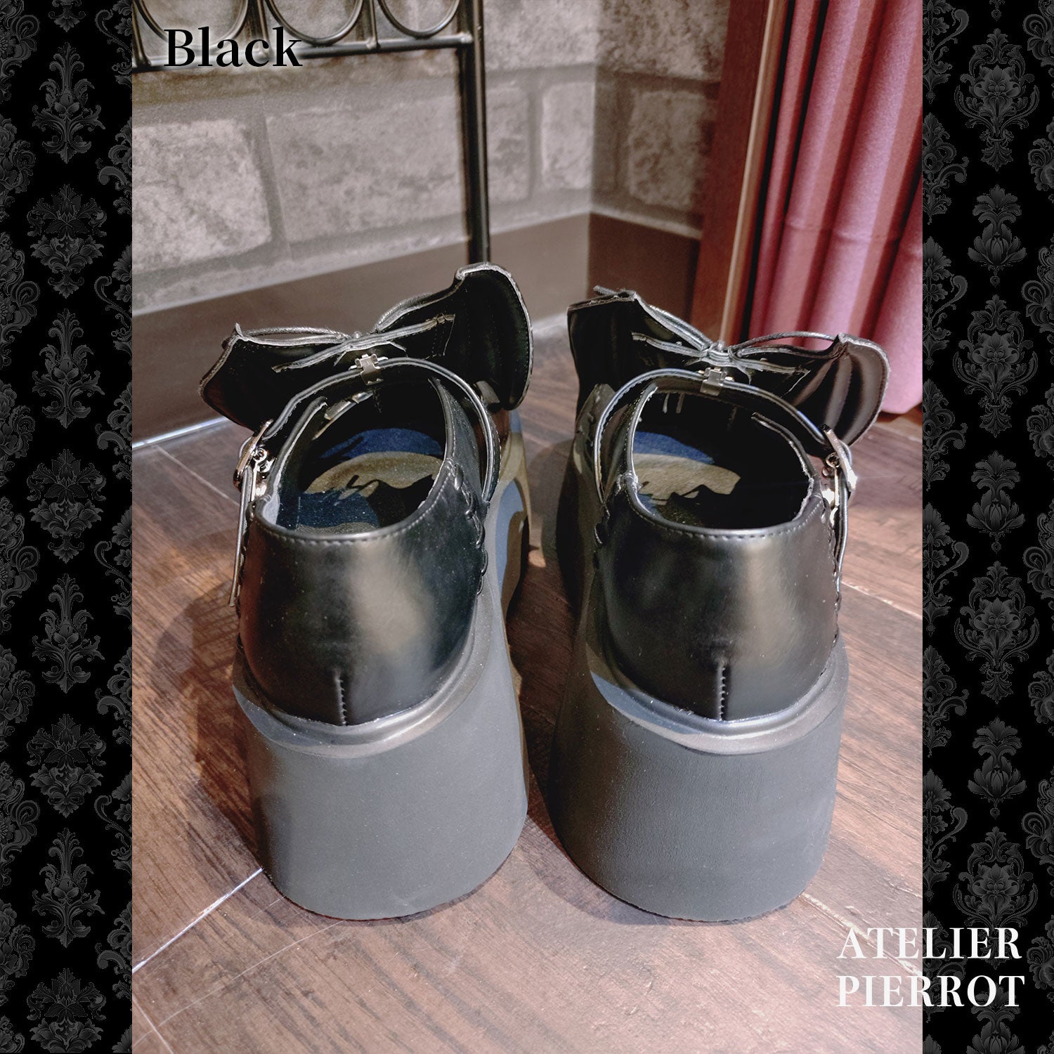 【ATELIER PIERROT】“夜間墳墓”蝙蝠翼梅德鞋金/黑色S/M/L/XL