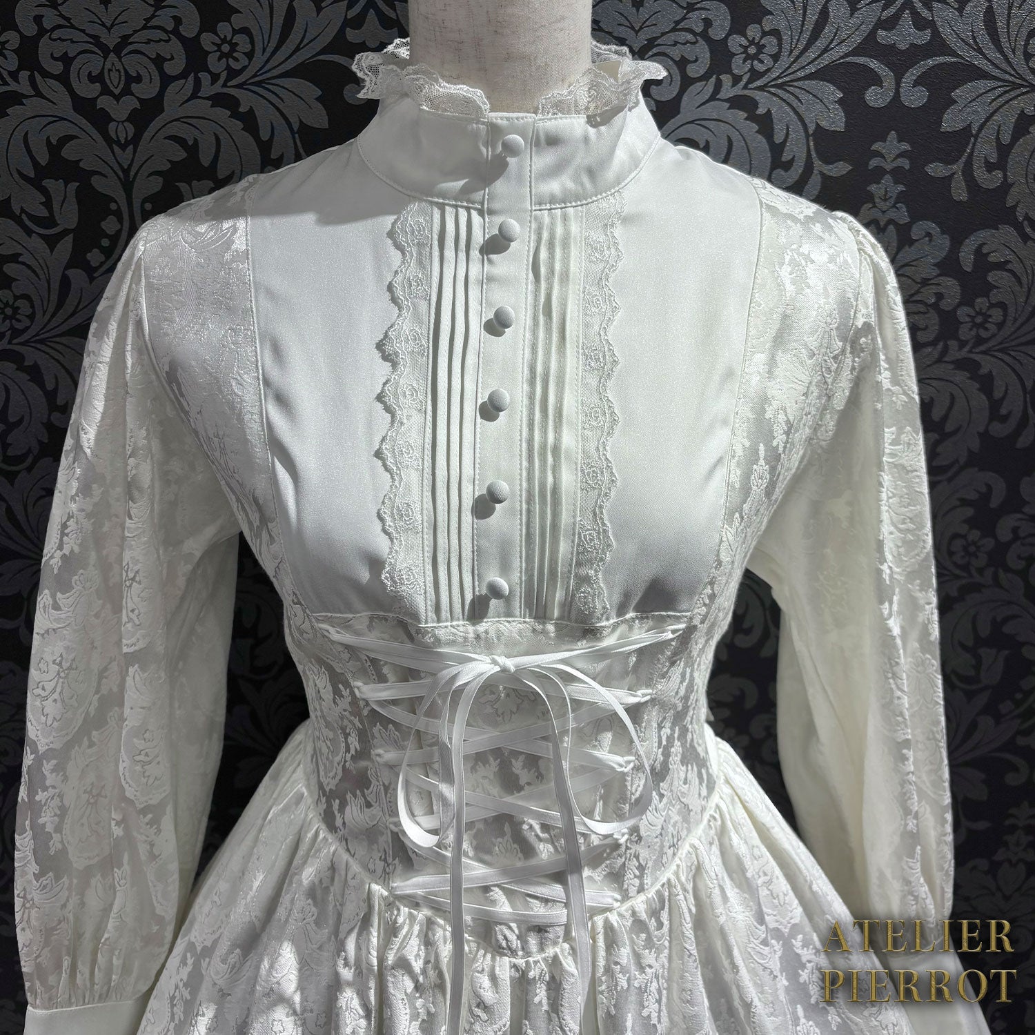 【ATELIER PIERROT】 Victorian Reverie Dress ホワイト/ボルドー/ネイビー/ブラック