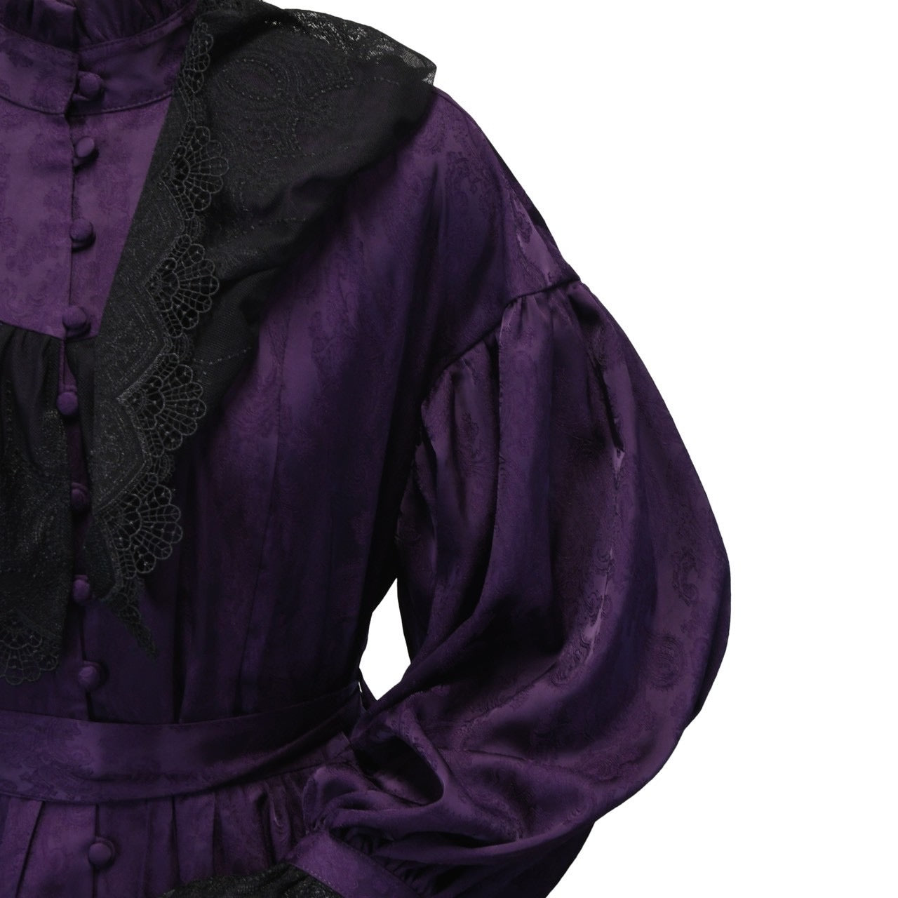 【Sheglit】シェグリット "Luisa"ジャガードレースドレス パープル(アトリエピエロ限定カラー)/ブラック