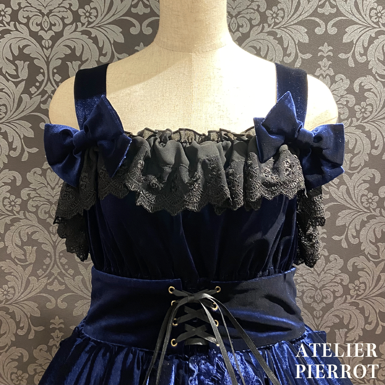 【ATELIER PIERROT】 Adenophora -Jumper -Rock Bordeaux/Marine/Schwarz★Geplant, Mitte September bis zum Ende veröffentlicht zu werden★