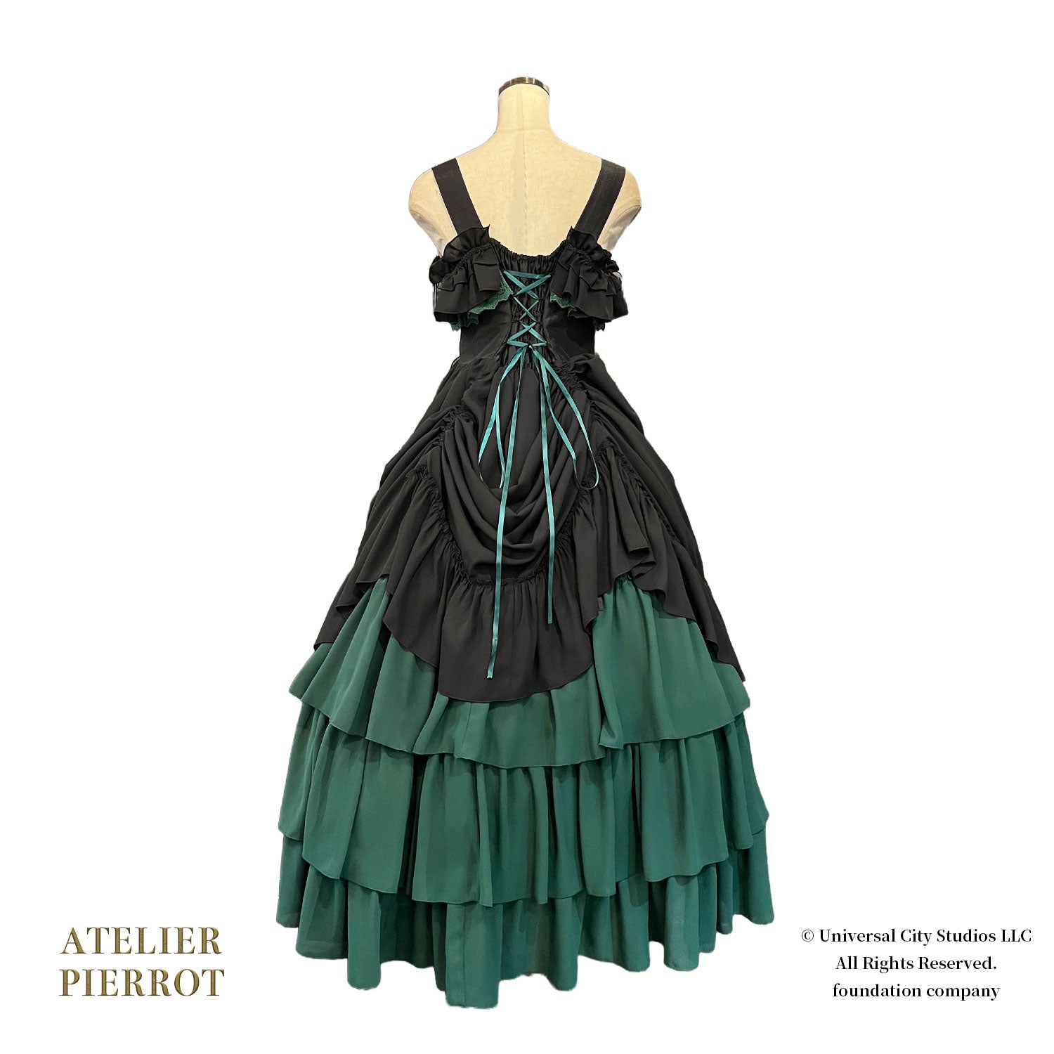 【ATELIER PIERROT】 WICKED/Elphaba’s Long Bustle JSK 黒×緑/黒×黒