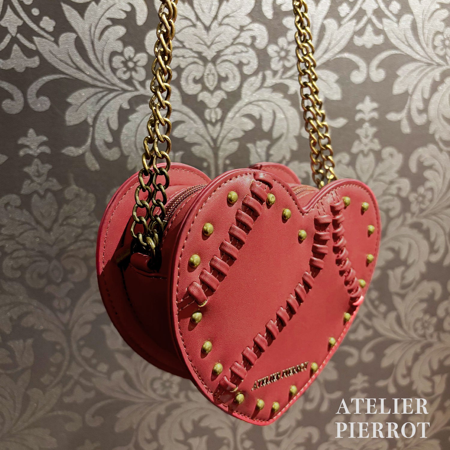 【ATELIER PIERROT】 Mended Heart Shoulder BAG White/Bordeaux/Black ★Released in mid-February★