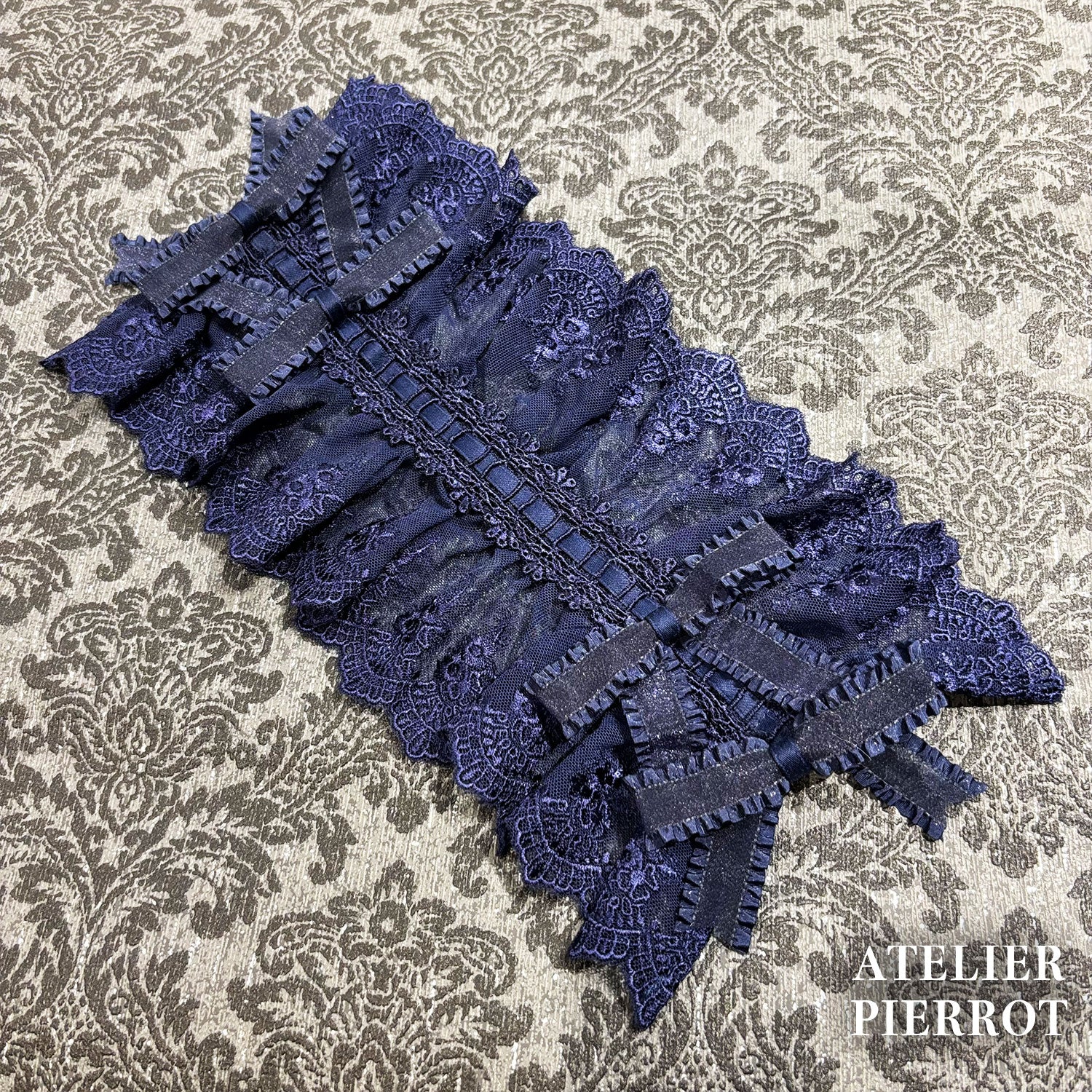 【ATELIER PIERROT】 Mystic Ribbon Lattice HeadDress アイボリー/ ボルドー/ネイビー/ブラック
