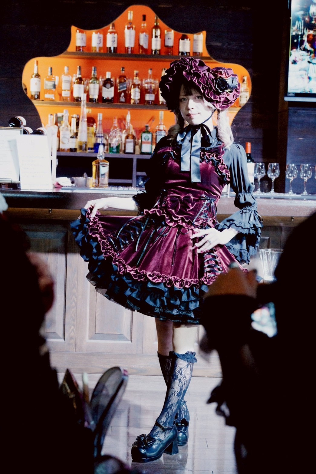 【ATELIER PIERROTAdenophora 레이스 업 Camisole Bordeaux/Navy/Black★10 월 초에서 중순까지 출시 될 예정입니다★