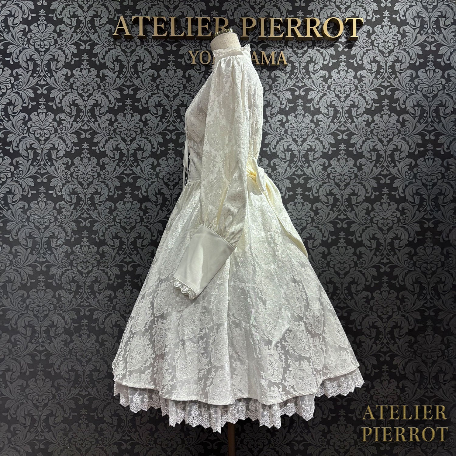 【ATELIER PIERROT】 Victorian Reverie Dress ホワイト/ボルドー/ネイビー/ブラック