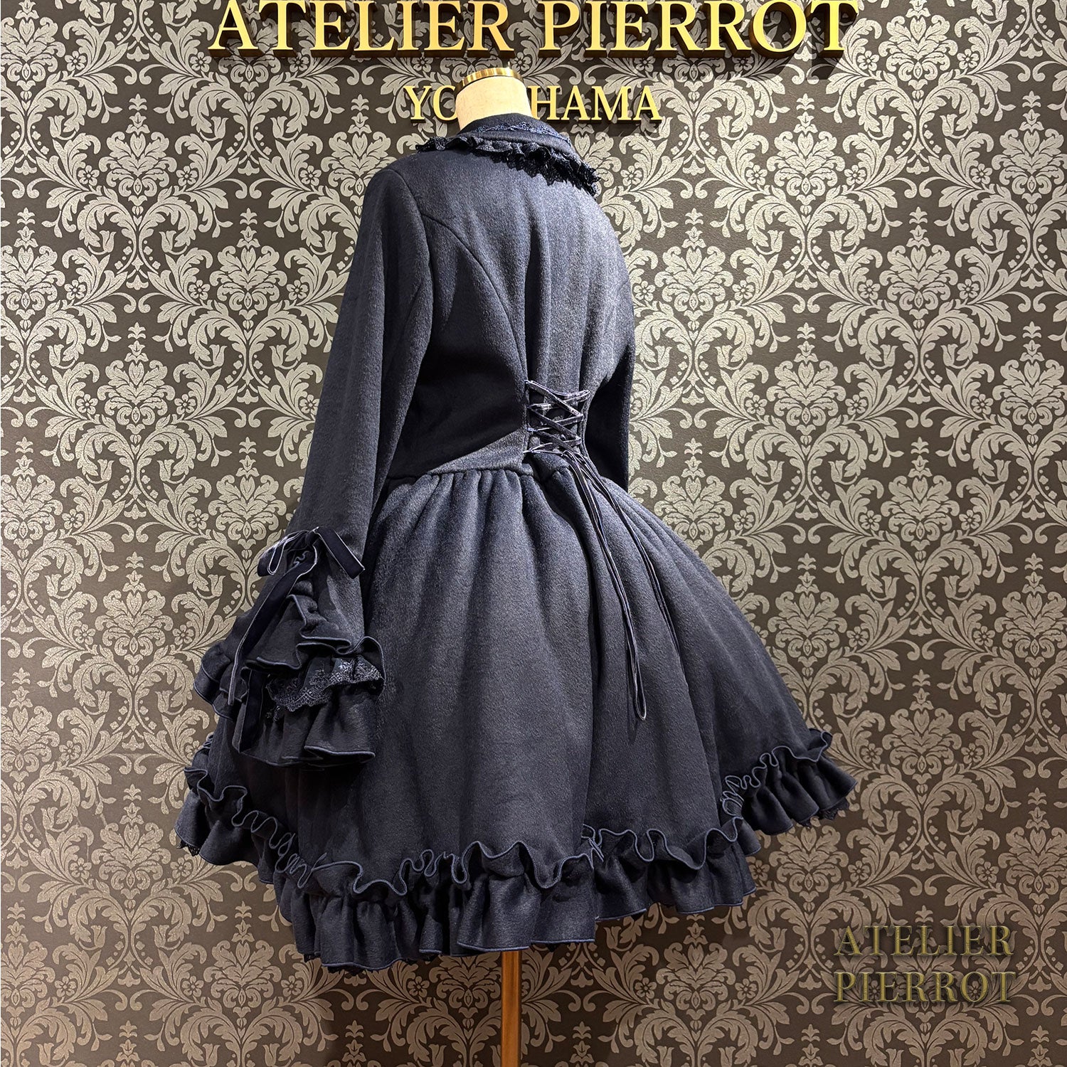 【ATELIER PIERROT】 Fleur d'Hiver Mantel weiß/Bordeaux/Marine/Schwarz★Entlassen von Ende Oktober bis Anfang November★