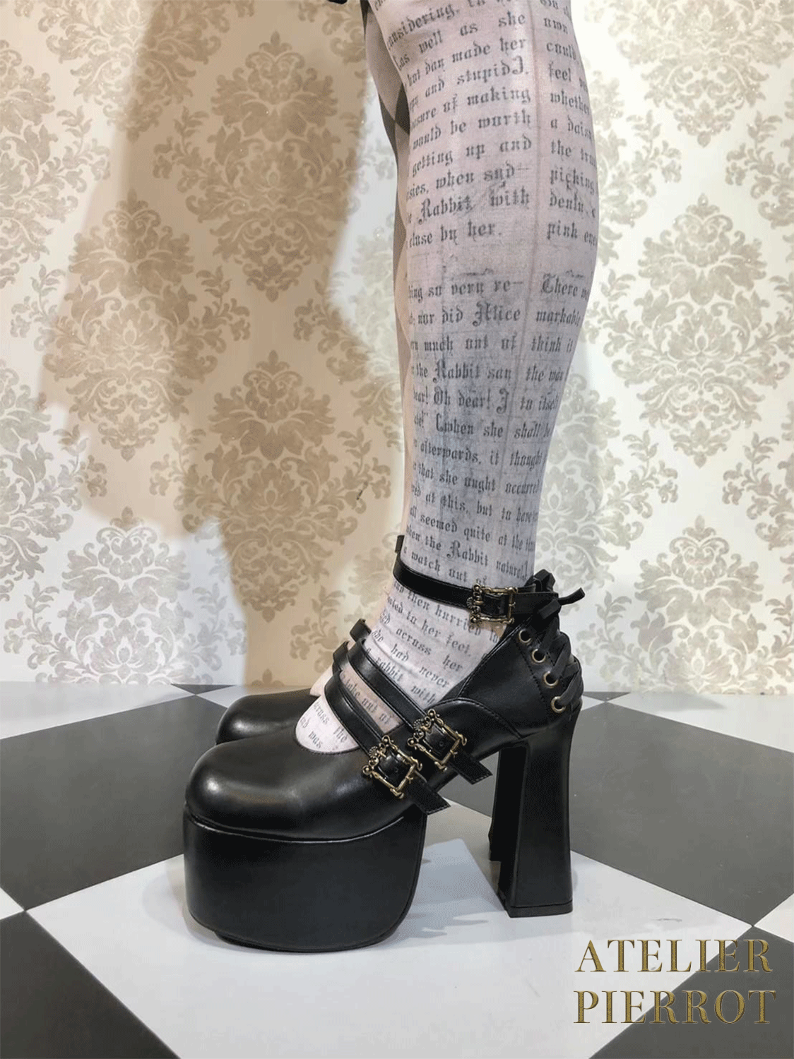 【ATELIER PIERROT】ANTIQUE GOLD FRAME PUMPS Black S~LL★Released from late August to early September★