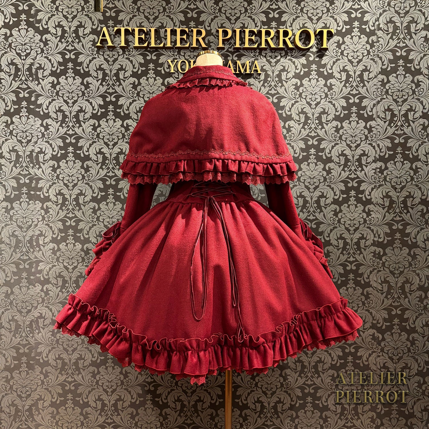【ATELIER PIERROT】 Fleur d'Hiver Coat White/Bordeaux/Navy/Black★Released from late October to early November★
