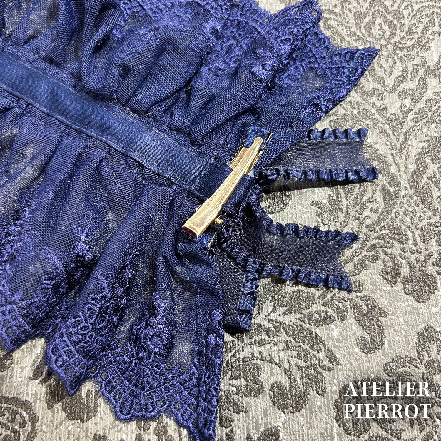 【ATELIER PIERROT】 Mystic Ribbon Lattice HeadDress アイボリー/ ボルドー/ネイビー/ブラック