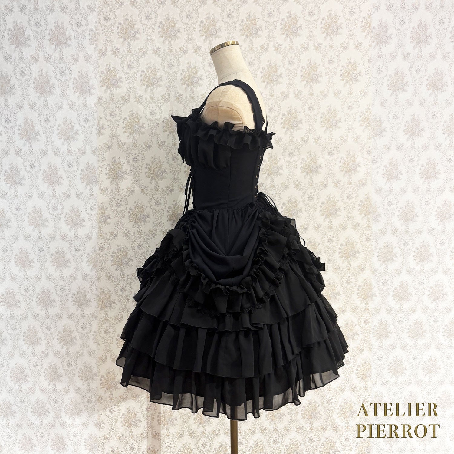 【ATELIER PIERROT】 Eternal Waltz Jumper Skirt ホワイト/ボルドー/パープル/ネイビー/ブラック×ホワイト/ブラック