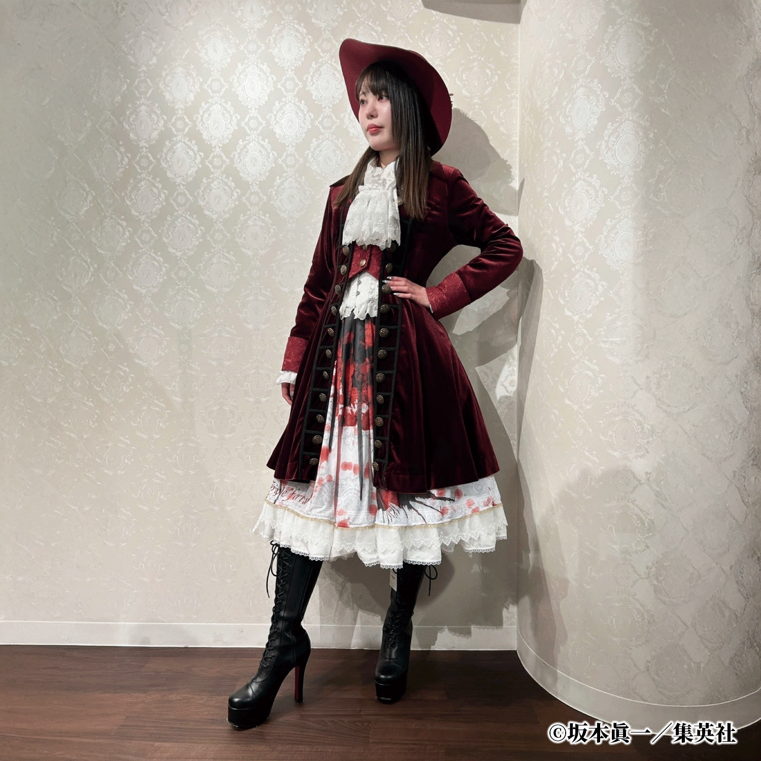 【ATELIER PIERROT】 「 イノサン 」 ロングジャケット 赤 ( 刺繍あり ) /青( 刺繍なし ) /黒 ( 刺繍なし )