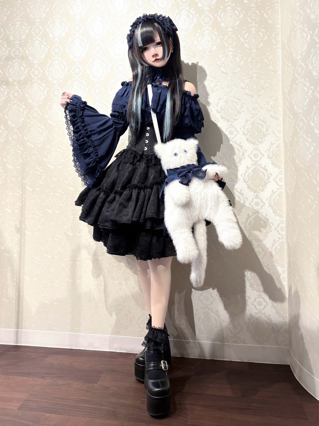 【ATELIER PIERROT】 Noir Neko Shoulder Bag ホワイト/グレー/ブラック