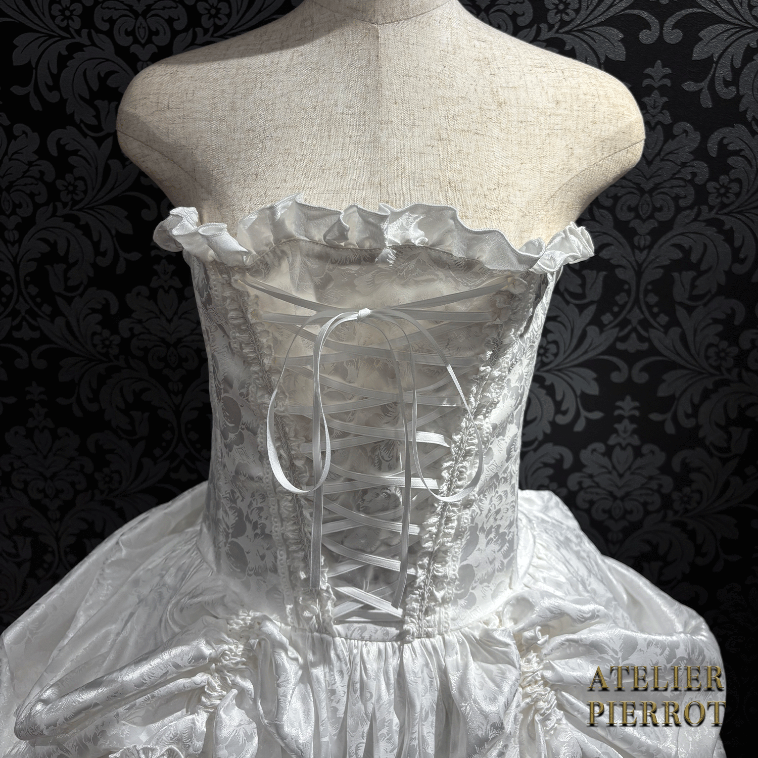 【ATELIER PIERROT】 Bustle Korsett Kleid Rose Jacquard
