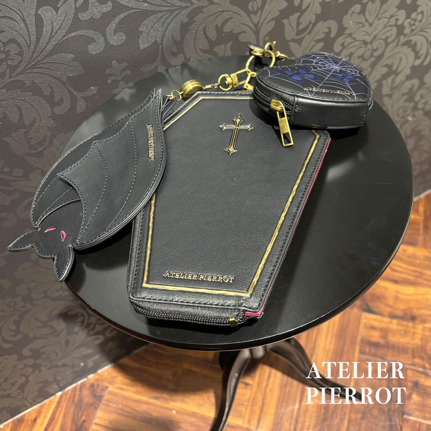 【ATELIER PIERROT】 Pochette a la carte Series Coin Purse~Heart~ パープル/ブラック