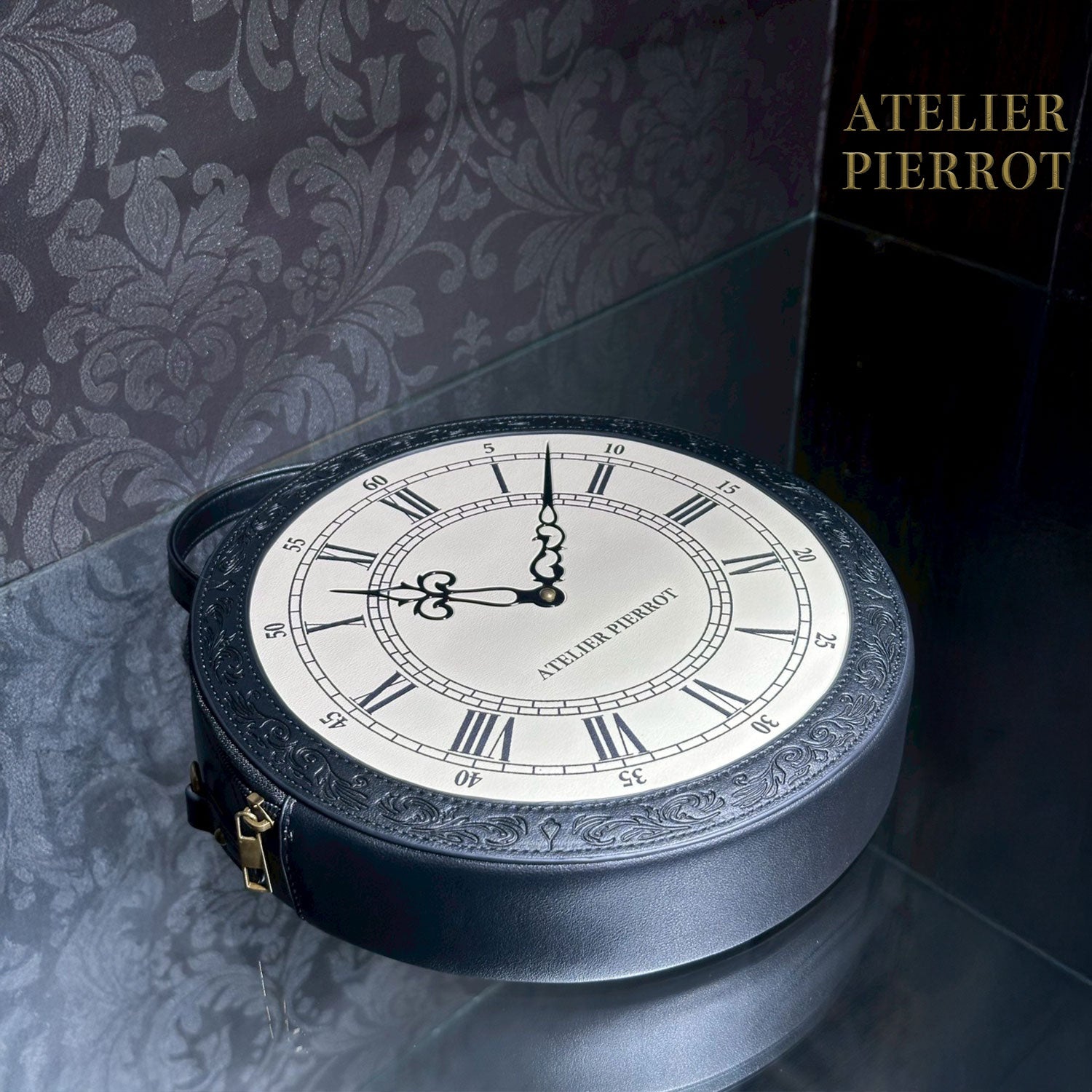 【ATELIER PIERROT】“Aeon” Clock Shoulder Bag ブロンズ/ブラック