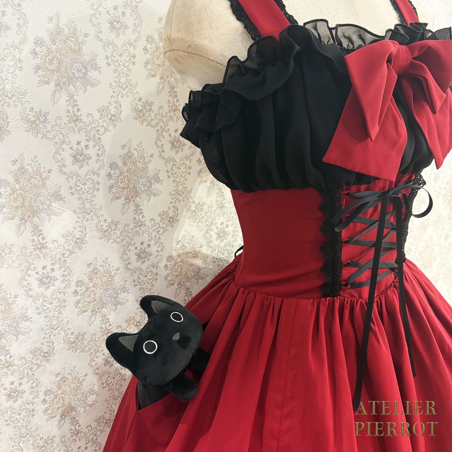 【ATELIER PIERROT】 Eternal Waltz Jumper Skirt ホワイト/ボルドー/パープル/ネイビー/ブラック×ホワイト/ブラック