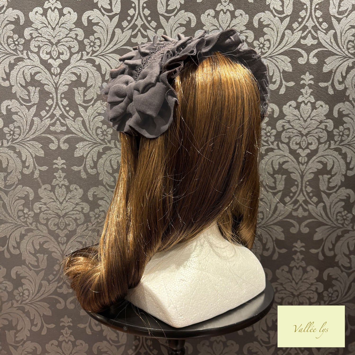 【Vallée lys】ヴァレリス Nonette -Gauze-Headdress ボルドー/グレー/ブラック ★11月下旬~12月上旬発売★