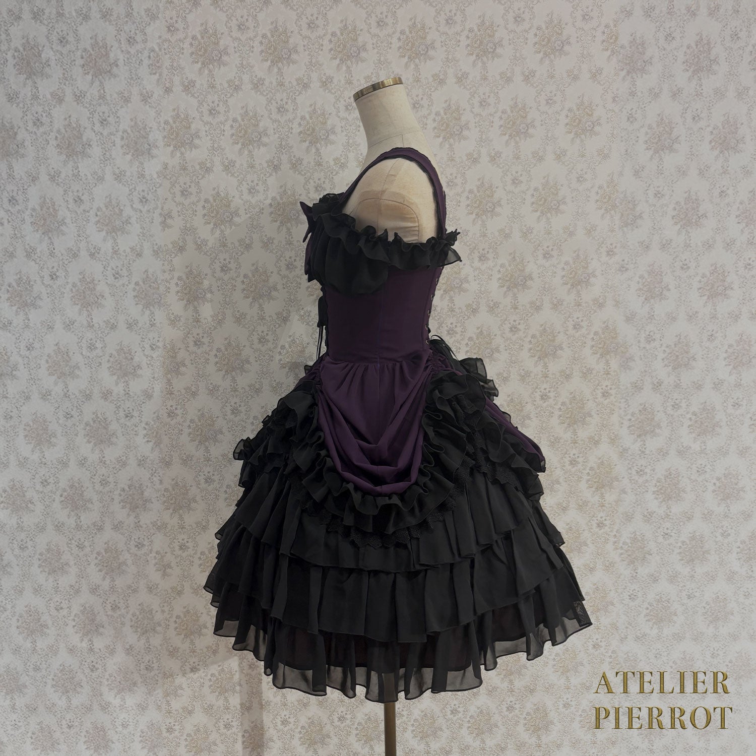 【ATELIER PIERROT】 Eternal Waltz Jumper Skirt ホワイト/ボルドー/パープル/ネイビー/ブラック×ホワイト/ブラック