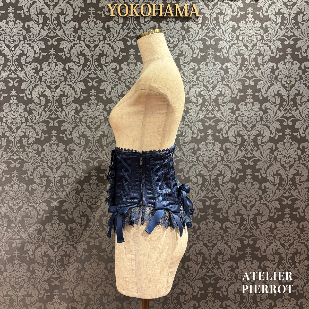 【ATELIER PIERROT】 ★现已接受预订★ Chérie 荷叶边紧身胸衣White/Bordeaux/Navy/Black