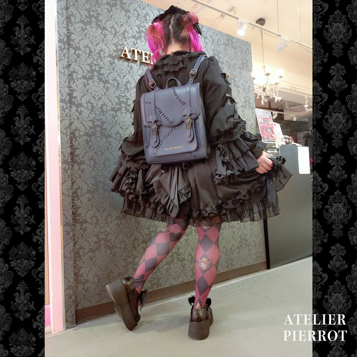 【ATELIER PIERROT】“夜間墳墓”蝙蝠翼梅德鞋金/黑色S/M/L/XL
