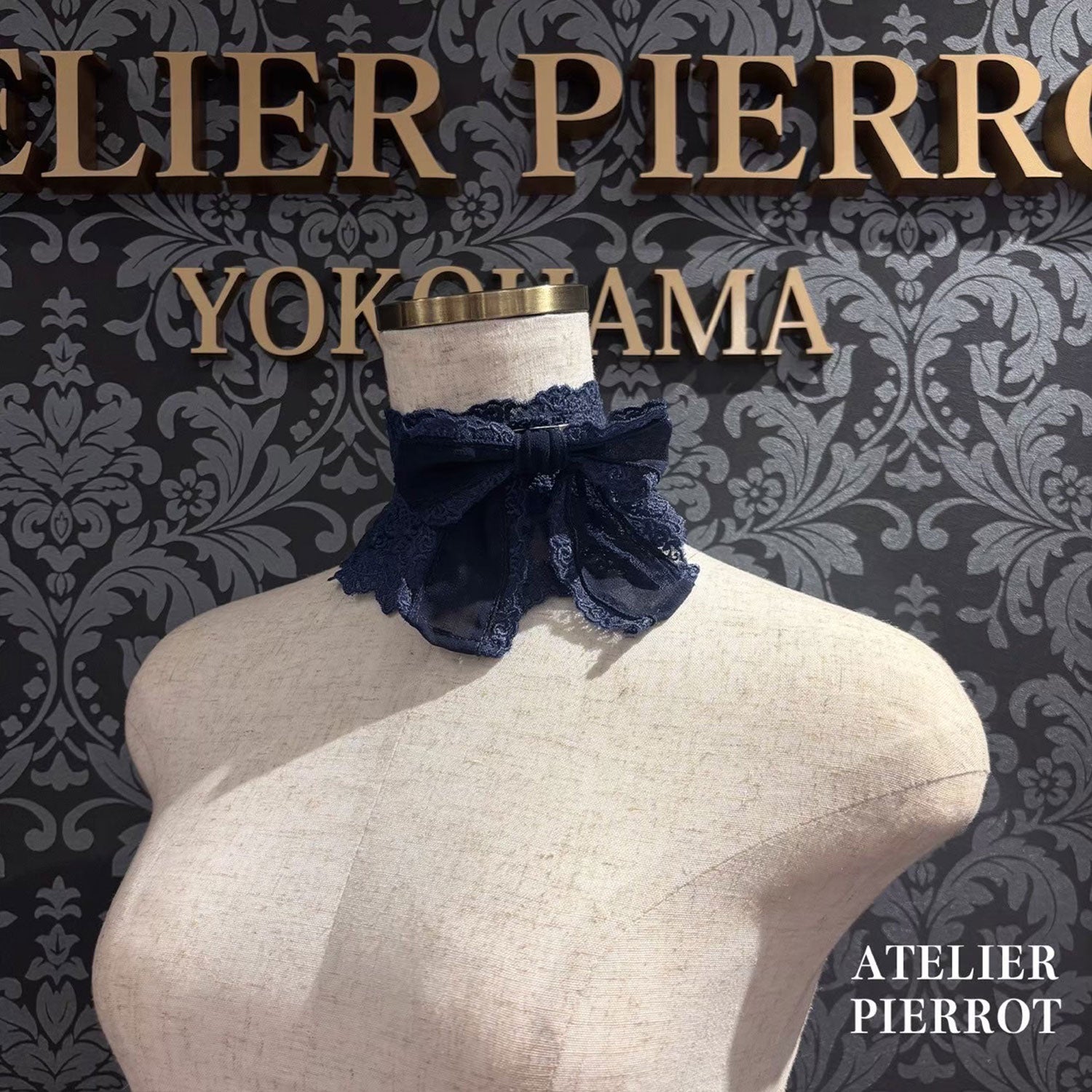 【ATELIER PIERROT【Laced Grace Choker】白/波尔多/紫/绿/海蓝色/黑